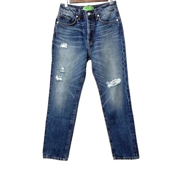 NWT Sandrine Rose Distressed Straight Leg Jeans Size 26 - Picture 1 of 15